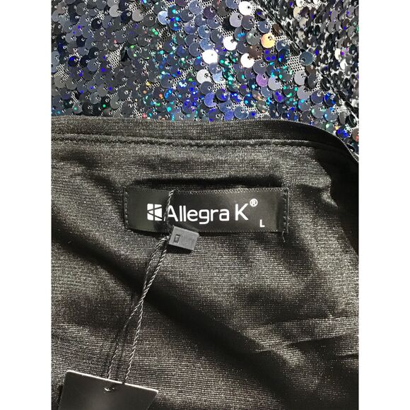 Allegra K Sequin V-Neck Prom Mini Dress LG - Picture 6 of 8